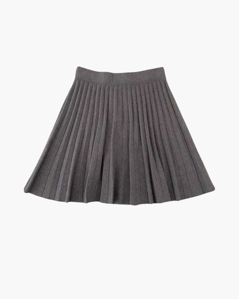 Wool Mini Pleated Oxford Skirt