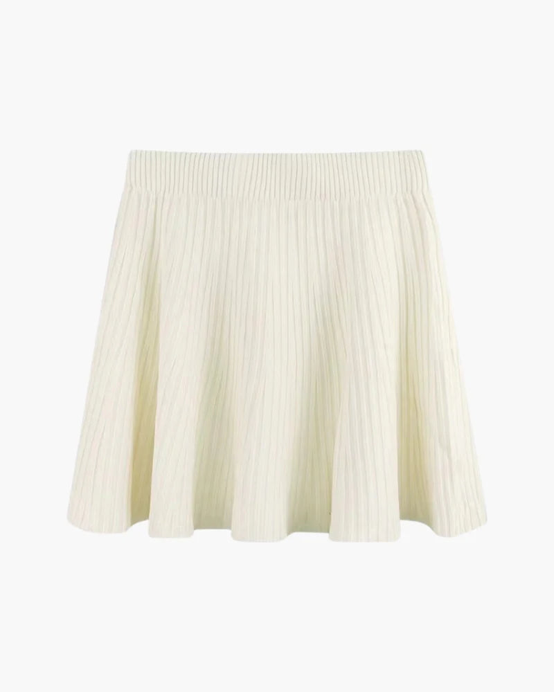 Wool Mini Pleated Oxford Skirt