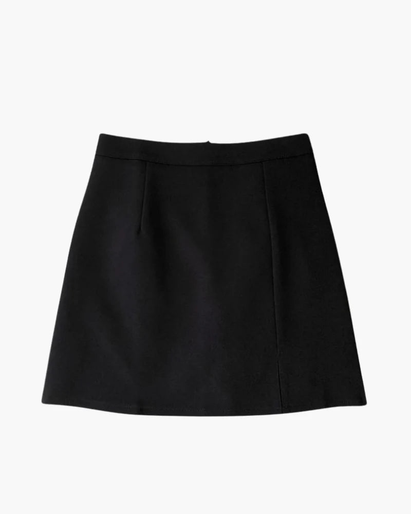 Straight mini Oxford skirt